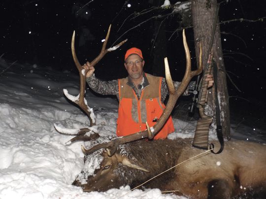 The author with his earned elk, high on a mountain outside of Yellowstone National Park.